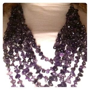Purple multi strand necklace